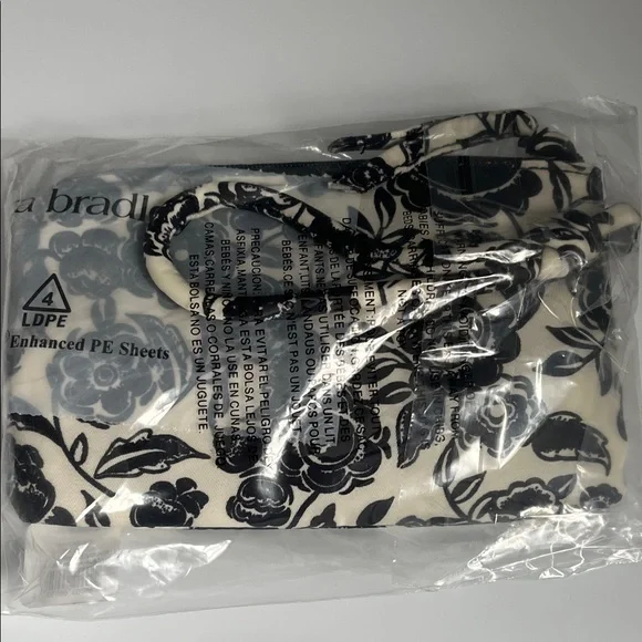 Vera Bradley Floral Black and White Women's wristlet - Picture 3 of 3